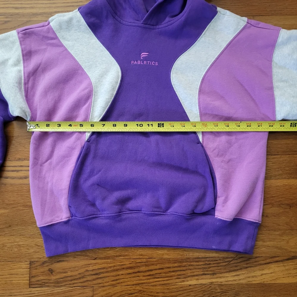 Fabletics Forever Fleece Hoodie Sweatshirt Cozy Medium Purple Athleisure Pocket - Picture 9 of 12